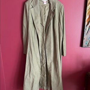 Vintage Dana Point Sage Green Long Women's Trench Coat